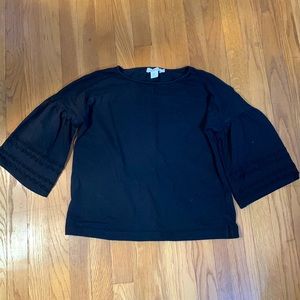 Vineyard Vines black crop top 3/4 puffy sleeve size S